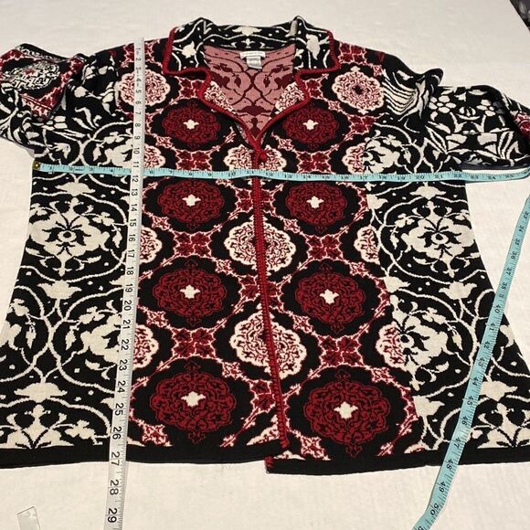 Chicos silk and cotton floral one button cardigan size 3 - Picture 6 of 7